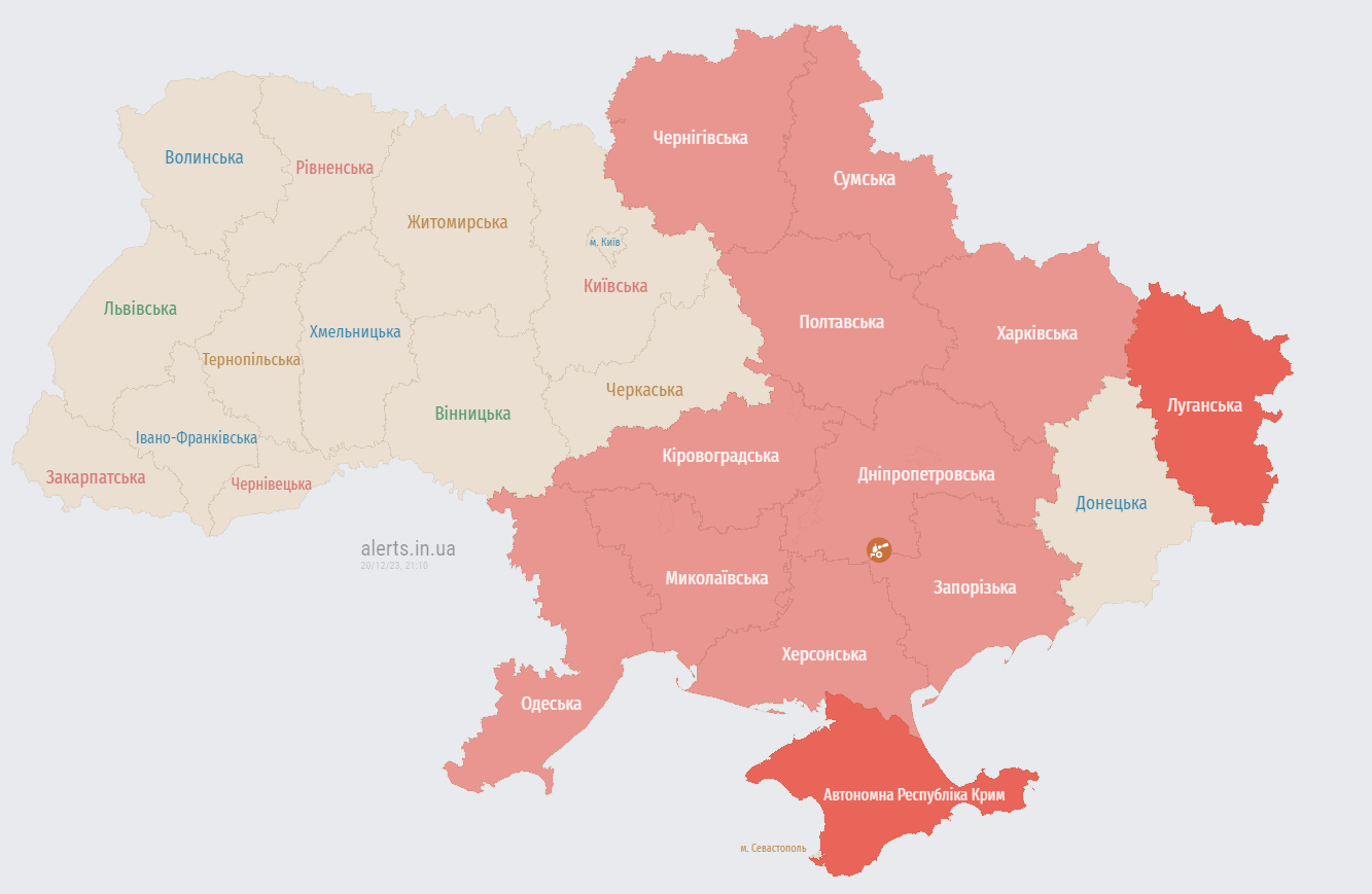 Украину охватила масштабная воздушная тревога, россияне подняли МиГ-31К (отбой)