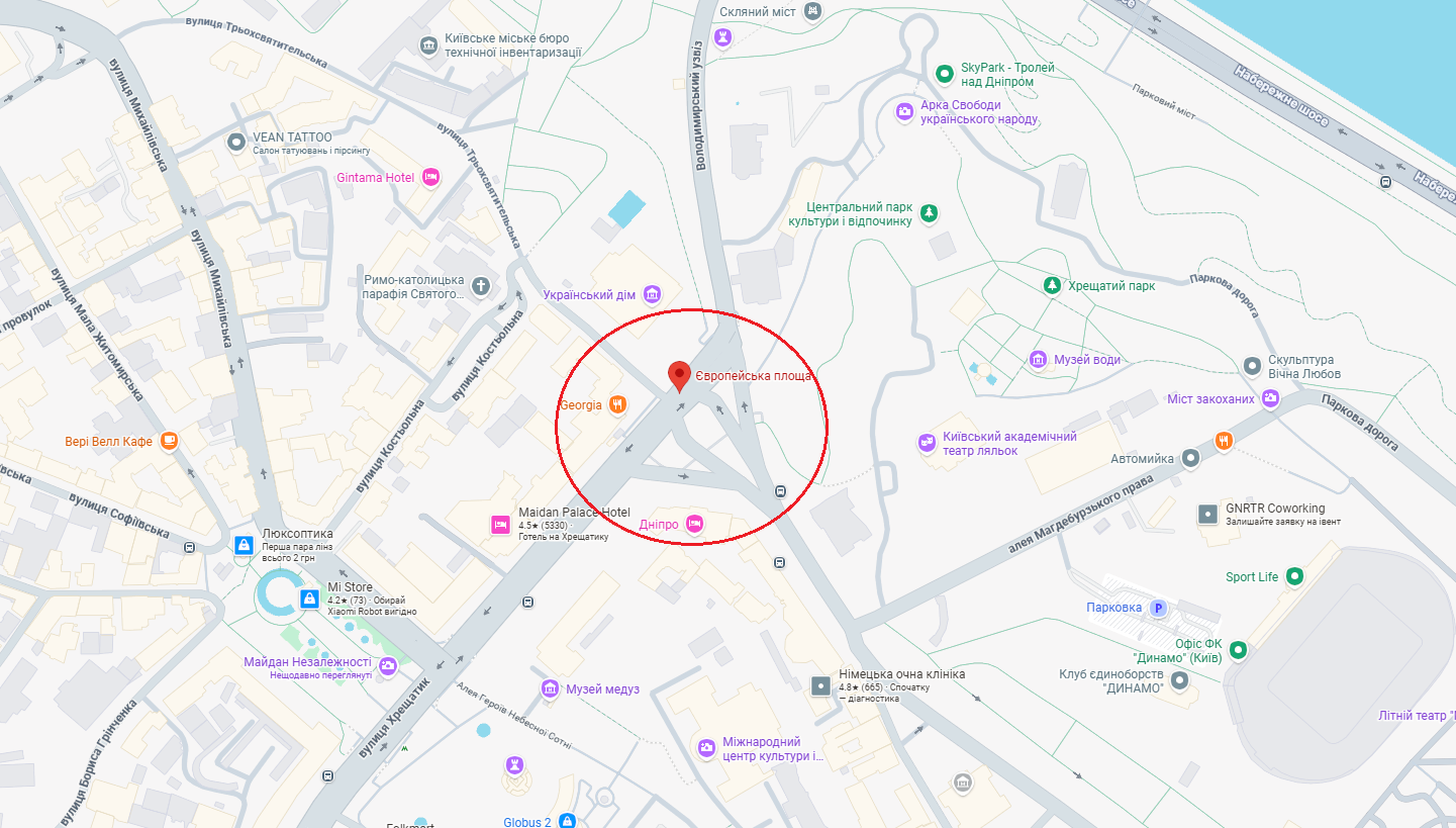 На одній з центральних площ Києва обмежують рух транспорту на три тижні (схема)