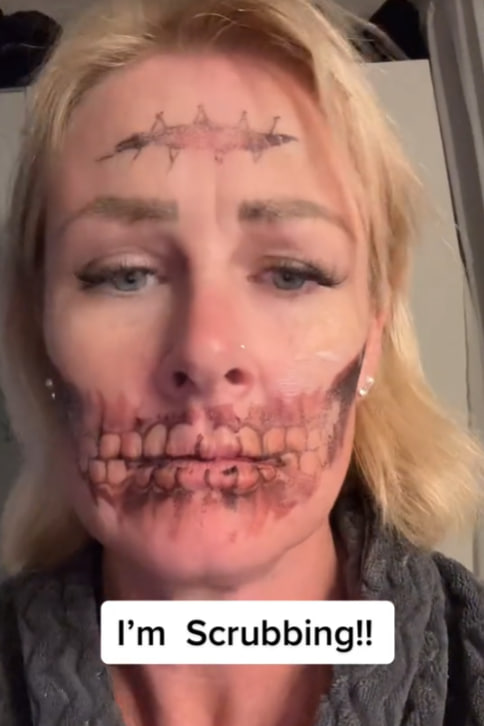 Женщина сделала временное тату на лице и не смогла его смыть: как она выглядит