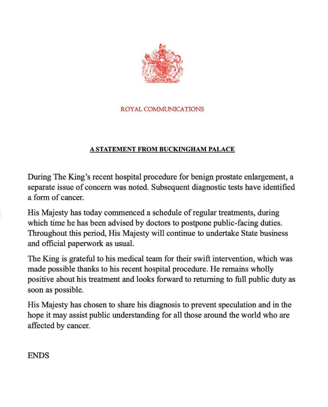 У Чарльза III знайшли рак: до нього терміново летить принц Гаррі