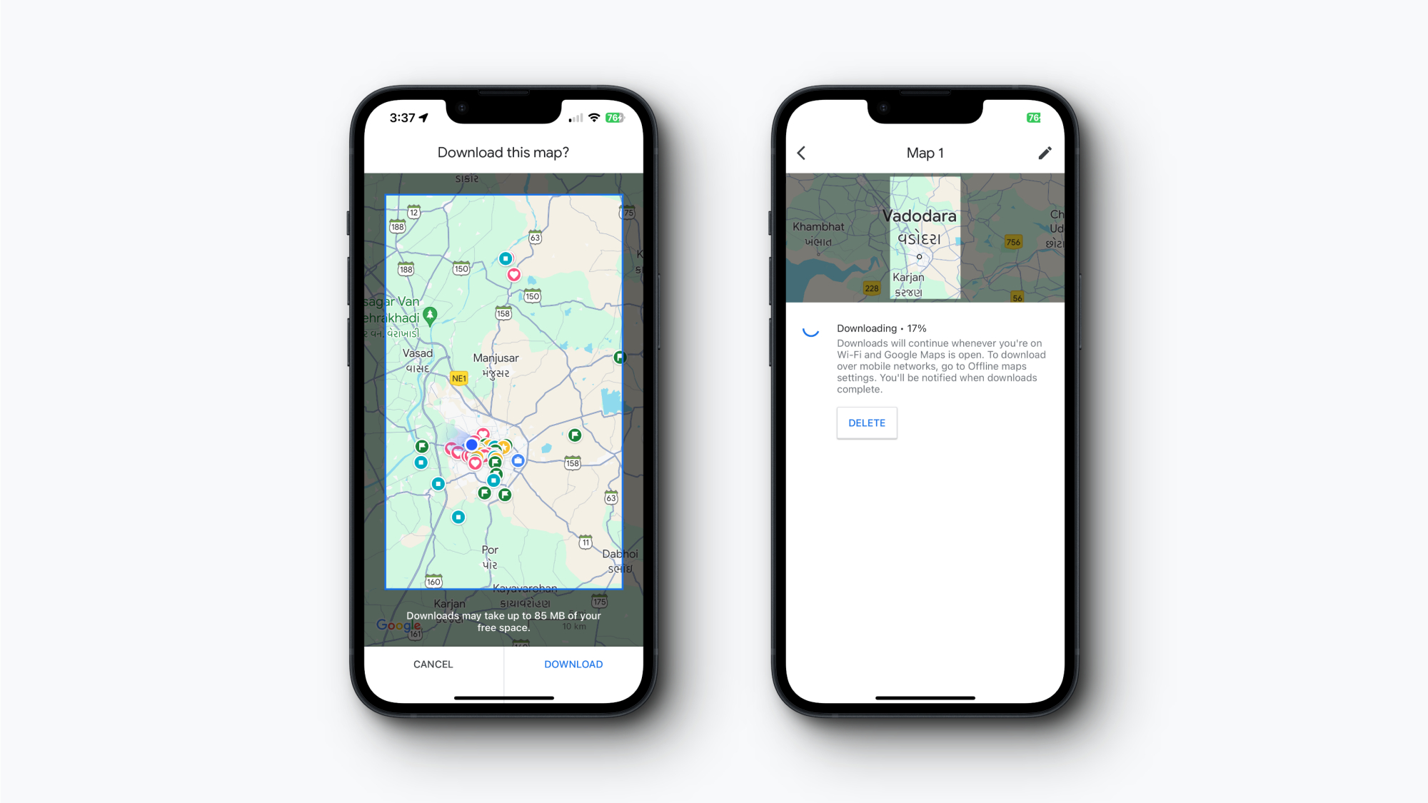 Как сохранить места и области в Google Maps, прежде чем вы останетесь без связи
