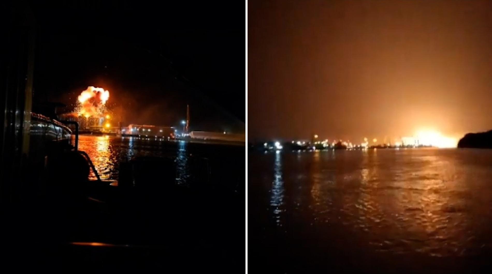 У Румунії показали відео російської атаки на порт Рені в Одеській області