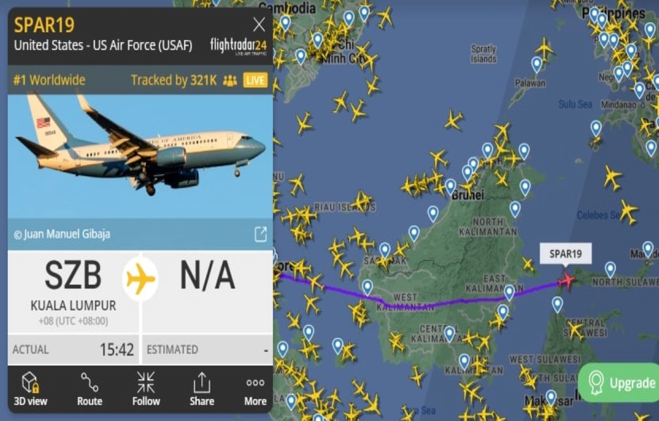 Літак Пелосі вилетів у невідомому напрямку, а в Малайзію прибув ще один спецборт США