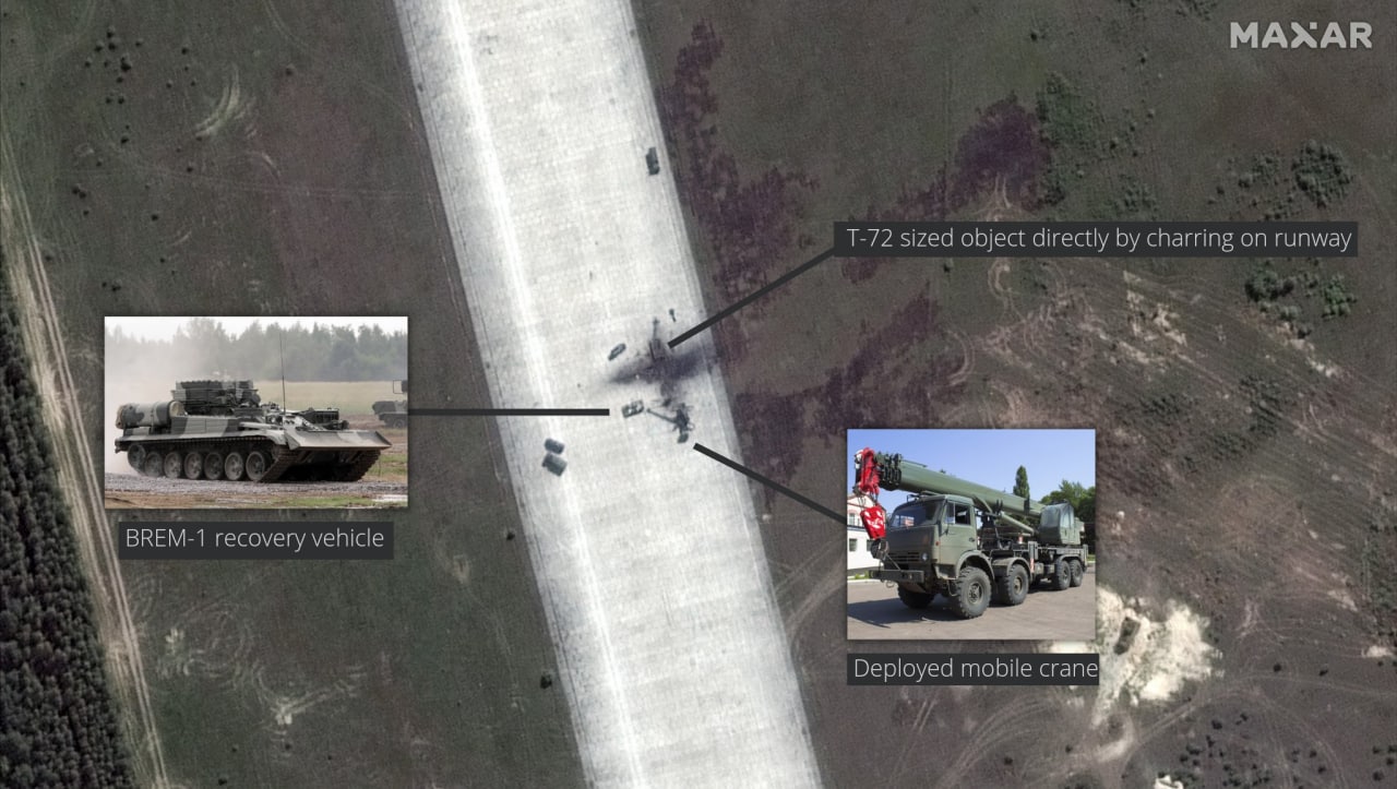 Супутники помітили сліди вибухів на білоруському аеродромі "Зябровка"