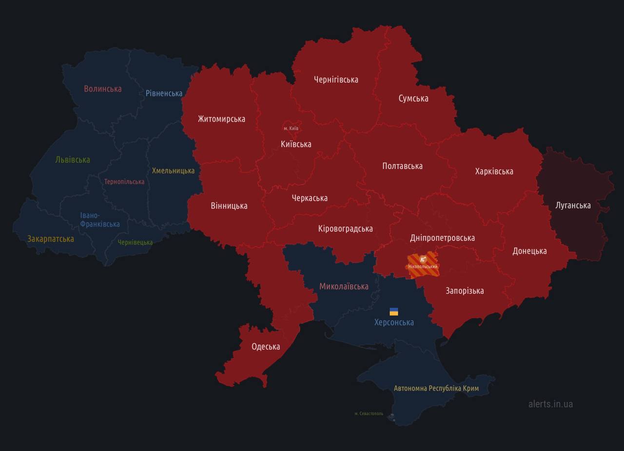У багатьох містах України оголошена повітряна тривога