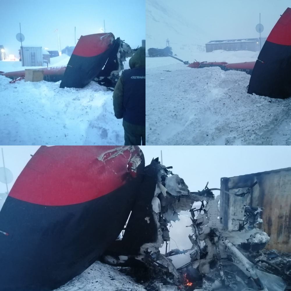 Врезался в строительный вагончик. В РФ разбился и сгорел вертолет Ми-8