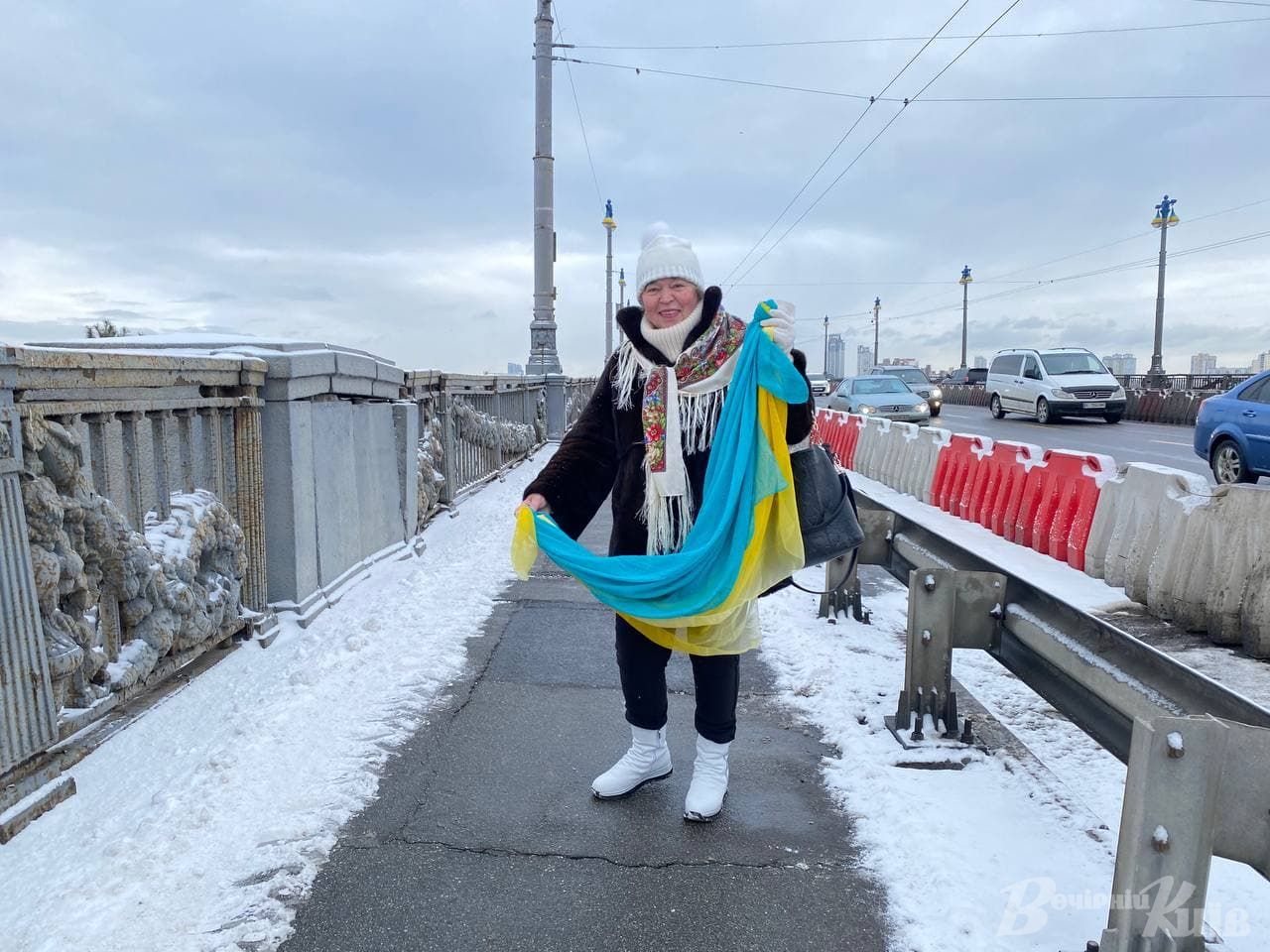 В Киеве развернули 30-метровый флаг и создали "живую цепь": потрясающие фото