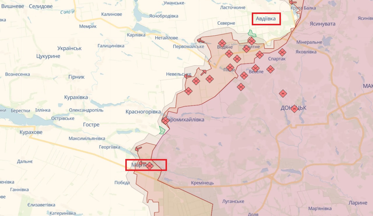Войска РФ пытаются наступать возле Марьинки и Авдеевки. Какая ситуация на фронте