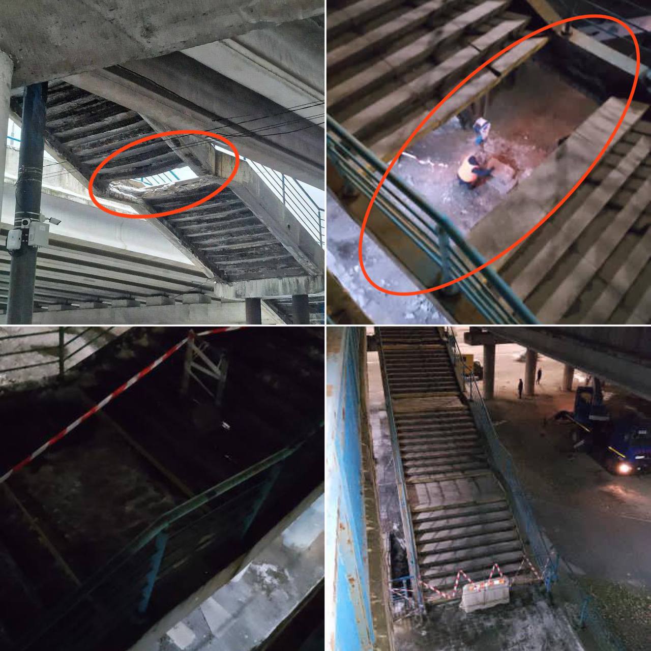 У Києві на станції швидкісного трамваю &quot;посипалися&quot; сходи: впала бетонна плита (фото)