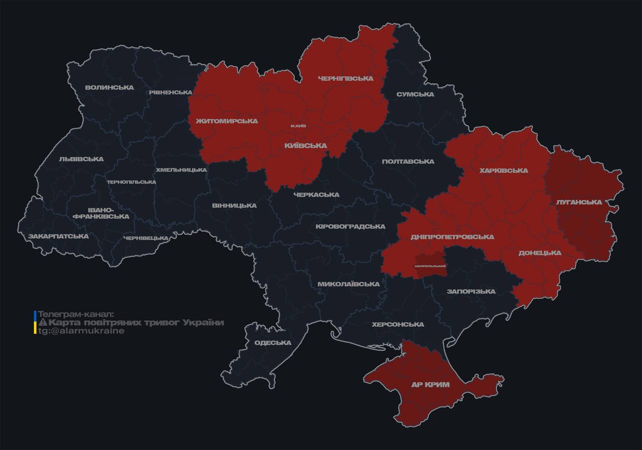 Враг атакует Киевскую область беспилотниками, работает ПВО