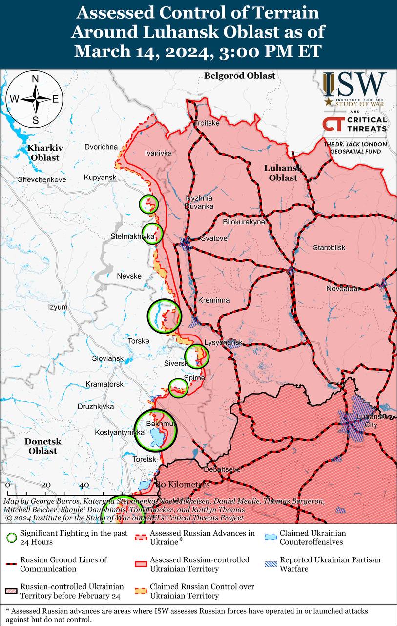 Росіяни активізуються на сході, позиційні бої точаться на більшості напрямків: карти ISW qkxiqdxiqdeihrant