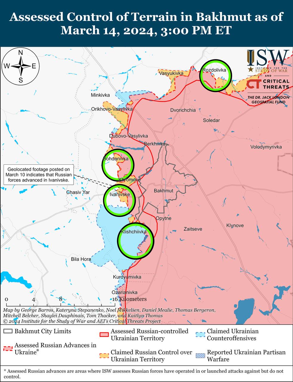 Росіяни активізуються на сході, позиційні бої точаться на більшості напрямків: карти ISW