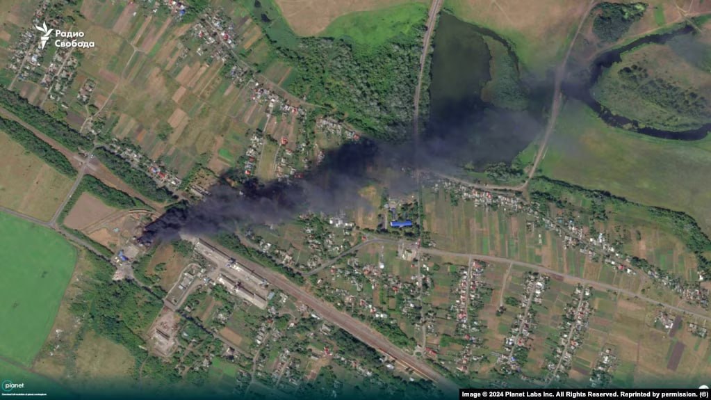 Удар по нафтобазі у Курській області 28 липня: з'явився супутниковий знімок наслідків