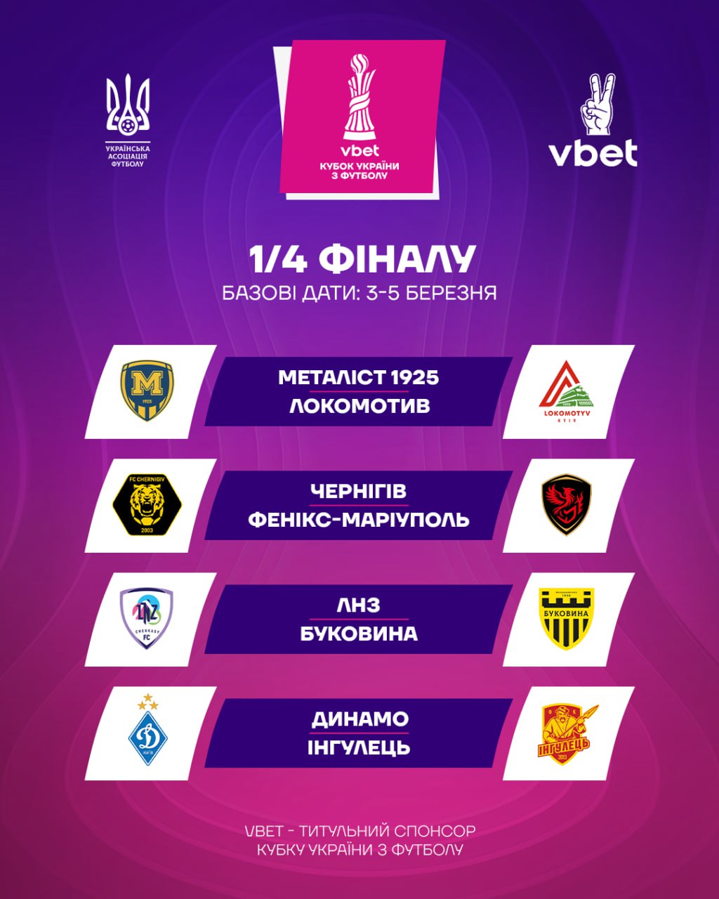 "Динамо", ЛНЗ та інші отримали суперників у Кубку України: результати жеребкування чвертьфіналу