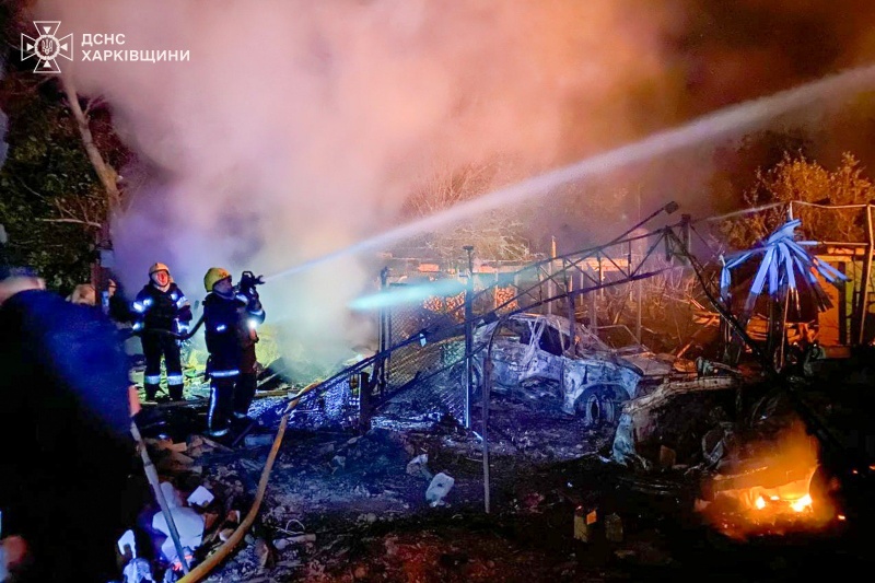 Massive Russian strike hits Kharkiv region overnight: Homes burn, civilians injured