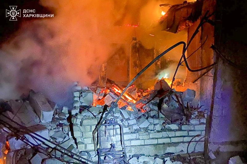Massive Russian strike hits Kharkiv region overnight: Homes burn, civilians injured