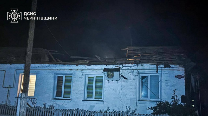 Russian drones hit Chernihiv region, damaging homes, cars and gas station