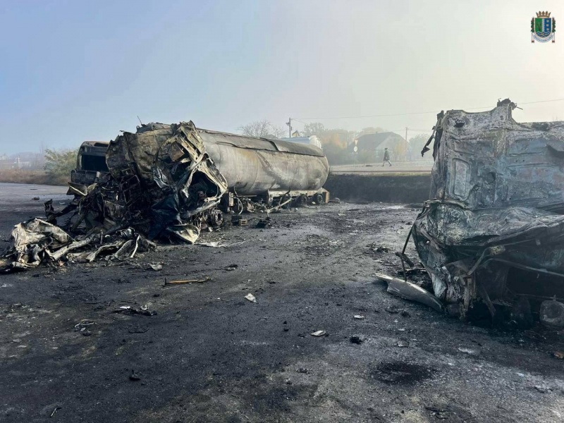 Russian drones strike Odesa region again, killing two and burning five trucks