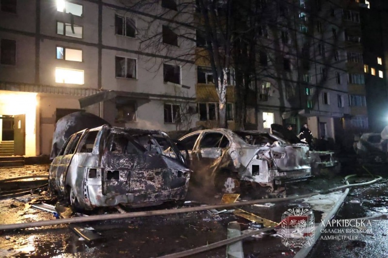 Kharkiv hit hard: Supermarket ruined, cars on fire, mass evacuations underway