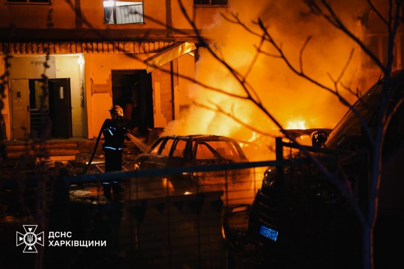 Kharkiv hit hard: Supermarket ruined, cars on fire, mass evacuations underway