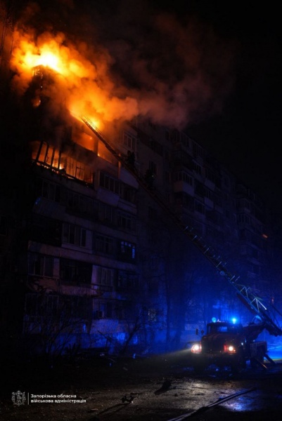 Russia launches drone strike on Zaporizhzhia, residential building damaged, causing reported