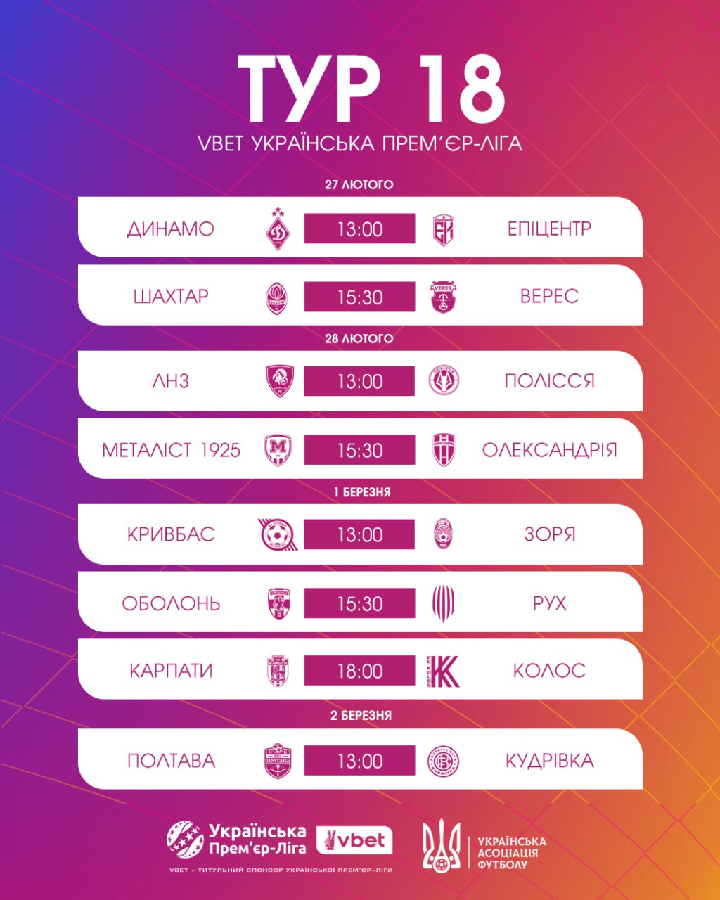 "Динамо" і "Шахтар" розпочинають: головні інтриги та розклад матчів 18 туру УПЛ