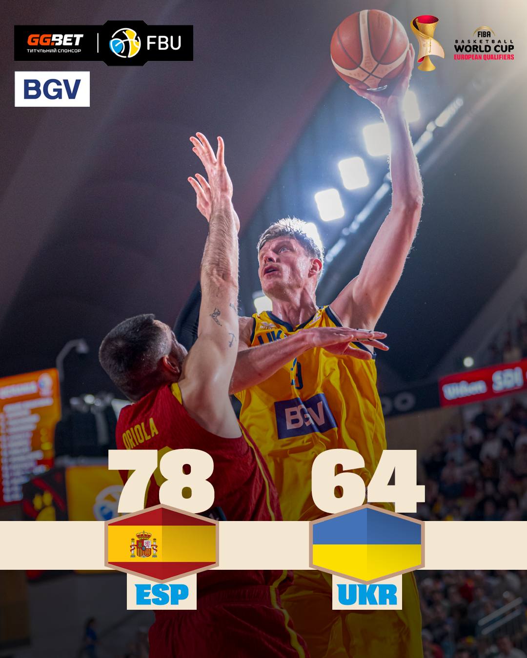 Україна вдруге програла Іспанії у відборі на баскетбольний ЧС-2027: чи залишилися шанси