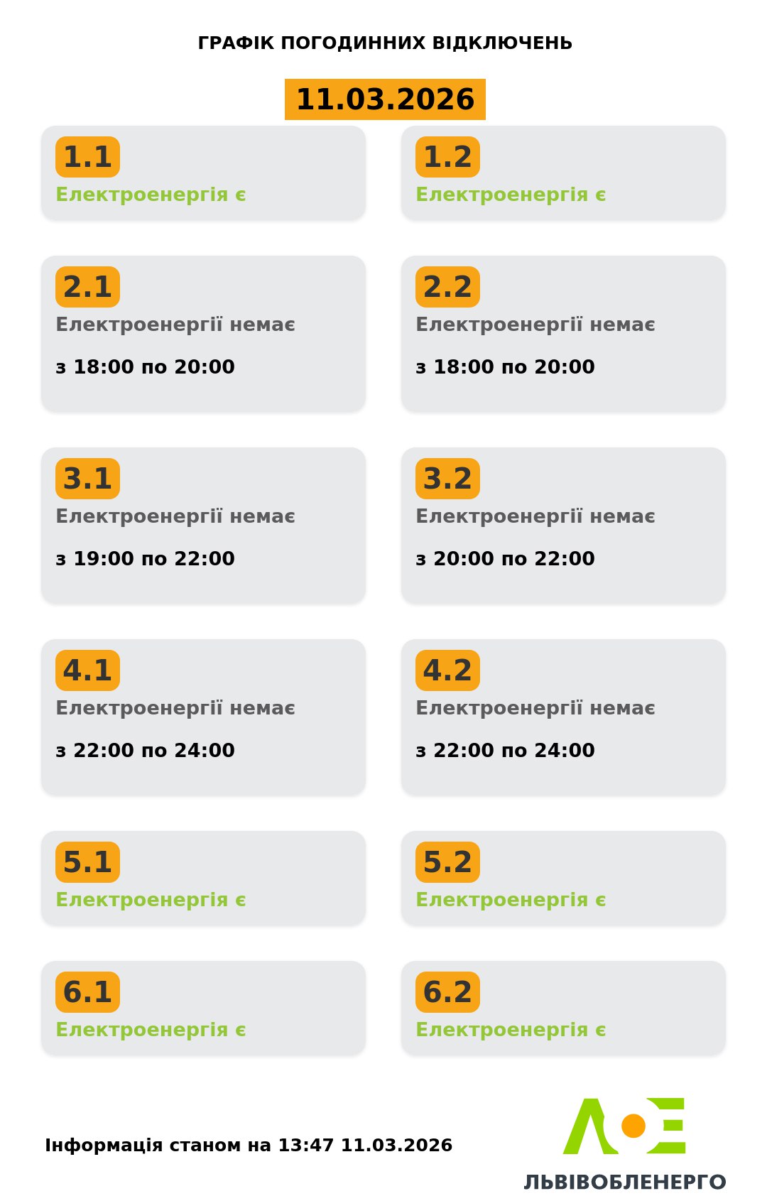 Вперше за місяць: на заході України повернули графіки відключень світла