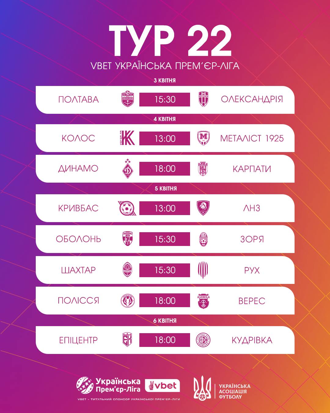 Львів проти "Динамо" і "Шахтаря" та інші інтриги: де і коли дивитися матчі 22 туру УПЛ