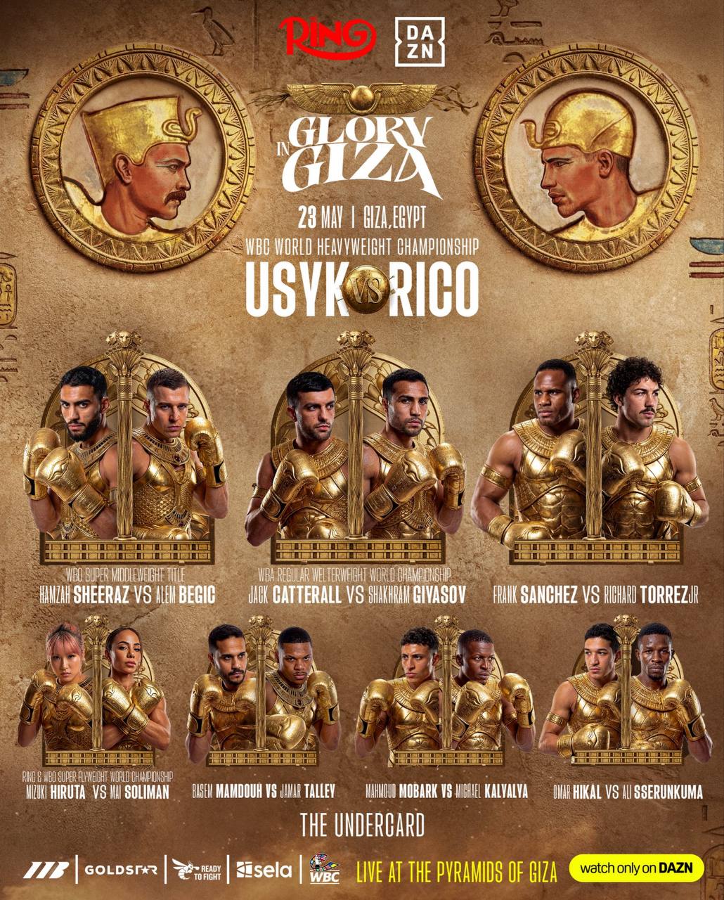 Чемпіонські битви біля пірамід: оприлюднено повний андеркард супербою Усик – Верховен