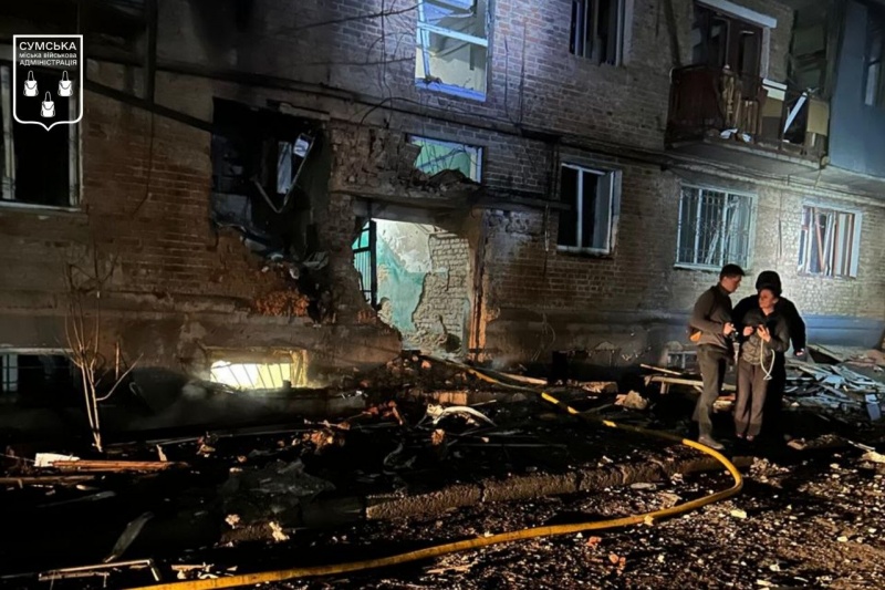 Sumy comes under second attack in a day as Russia hits high-rise buildings (photos)