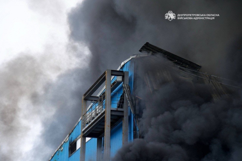 Dnipro hit in Russian attack, major logistics warehouse burns