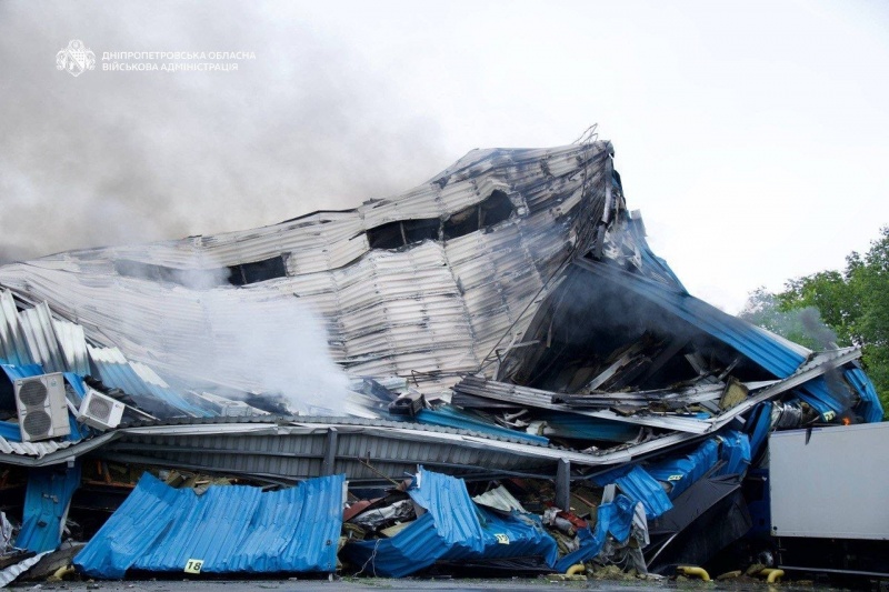 Dnipro hit in Russian attack, major logistics warehouse burns