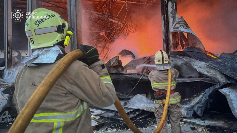 Russian strike destroys major logistics hub near Kyiv