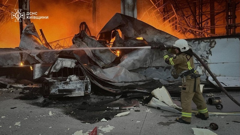 Russian strike destroys major logistics hub near Kyiv