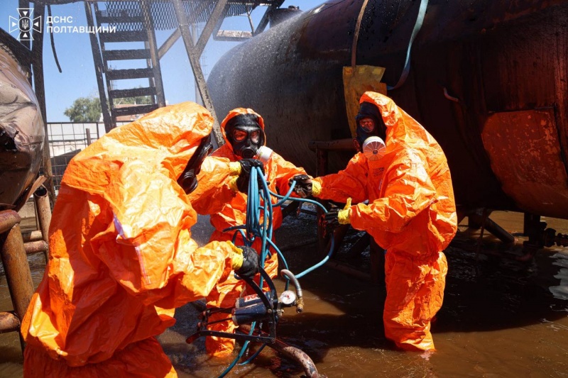 Russian strike on infrastructure triggers chemical leak in Ukraine's Poltava region