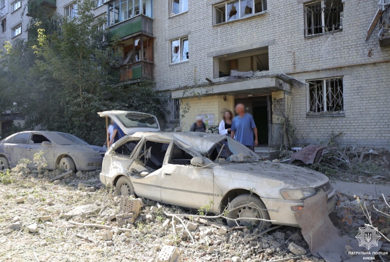 Police show first moments after overnight Russian strike on Kyiv