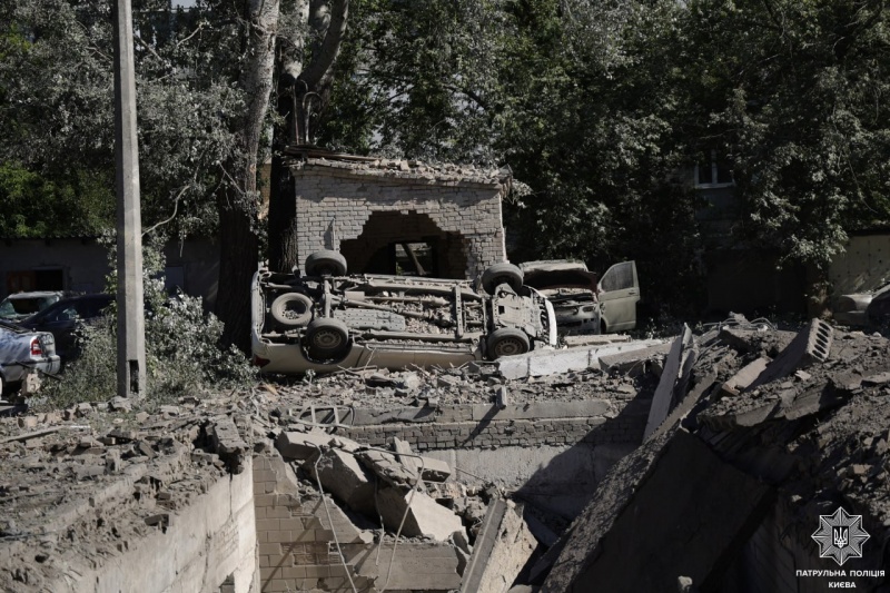 Police show first moments after overnight Russian strike on Kyiv