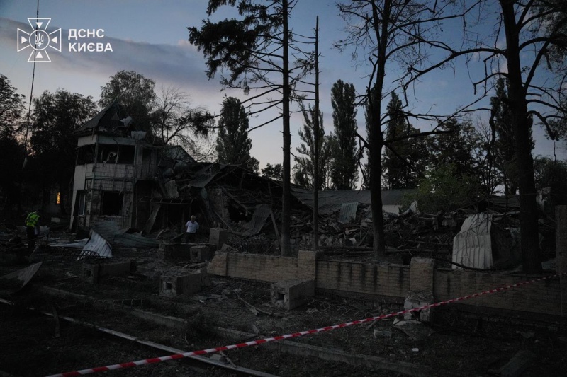 Ukrainian rescuers show aftermath of Russian attack on Kyiv that killed 8