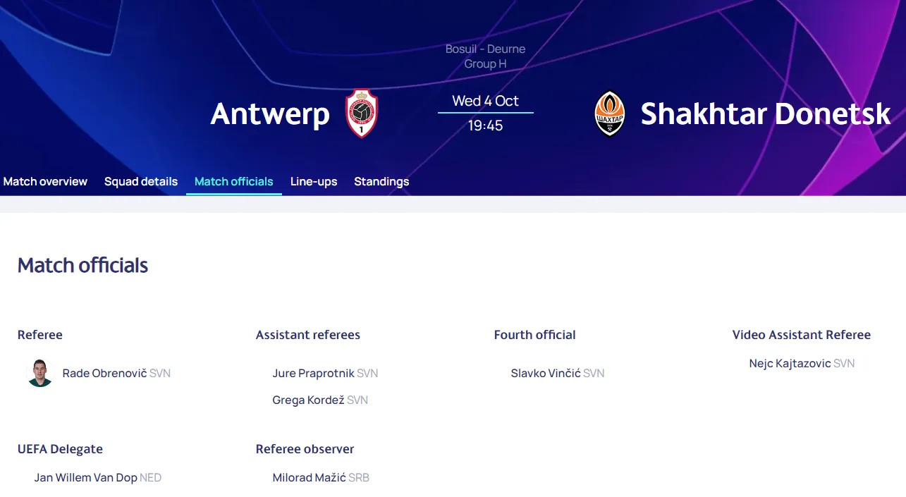 УЕФА хотел назначить на матч &quot;Шахтера&quot; главу судейского корпуса РФ, но быстро передумал