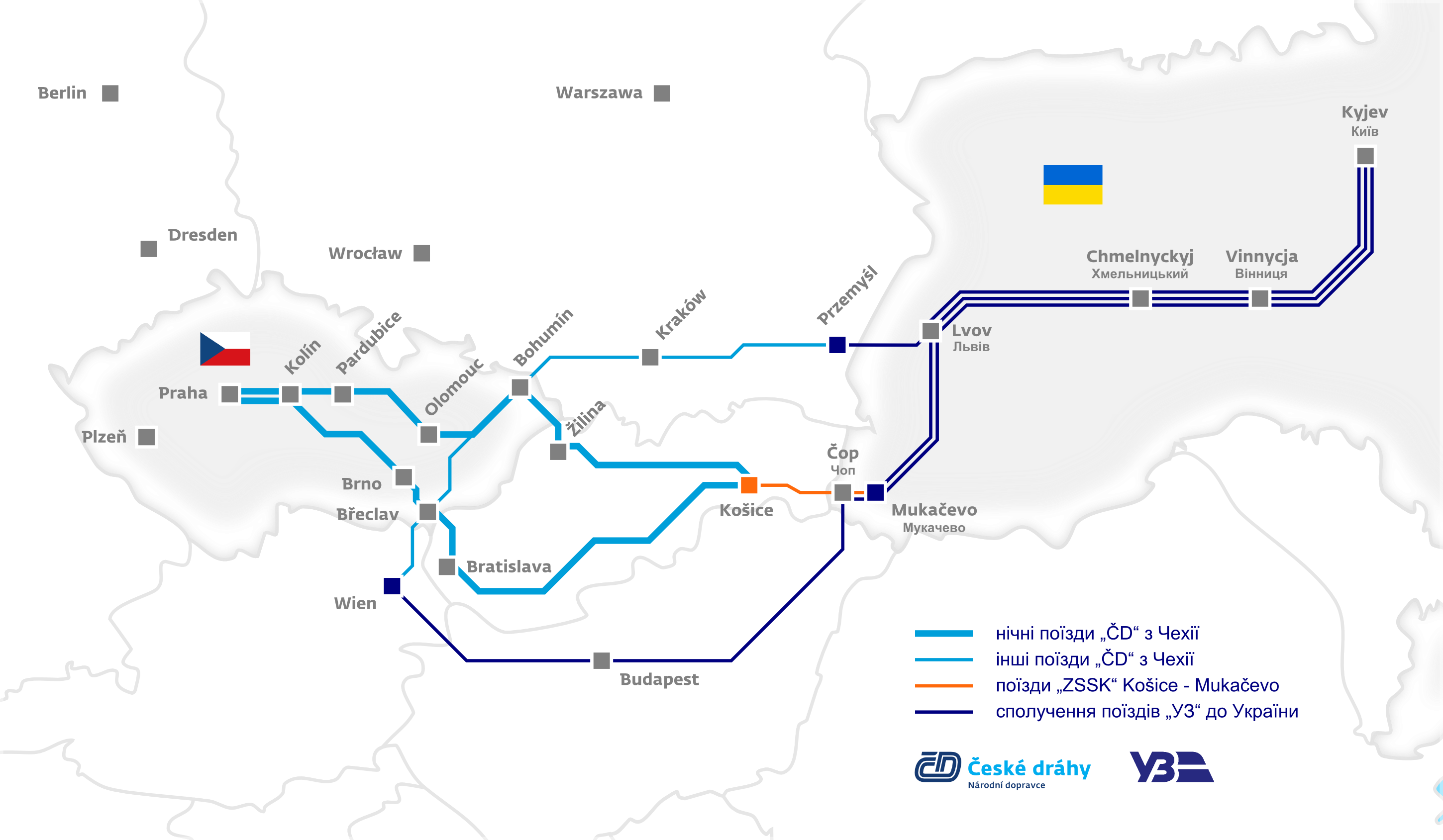Из Праги во Львов откроют новый железнодорожный маршрут: детали