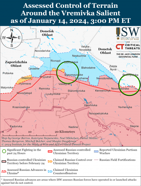 РФ увеличила численность войск на Бахмутском направлении: карты боев ISW