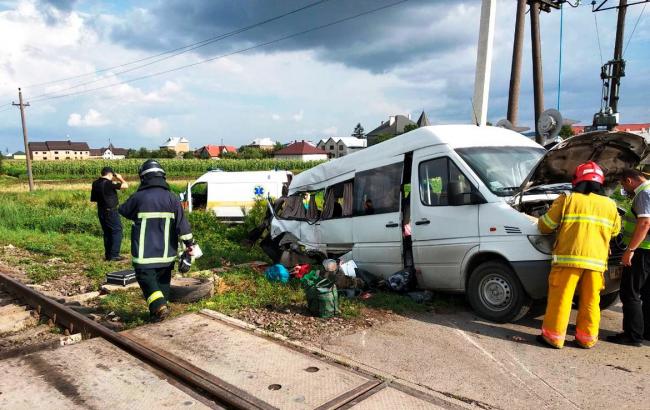 На Буковині зіткнулися поїзд і пасажирський мікроавтобус, двоє людей загинули