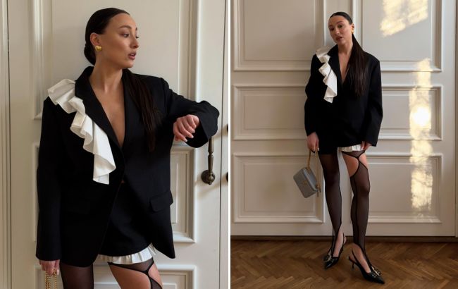 День закоханих 2026: фіналістка "Холостяка" вразила чорно-білим "луком"