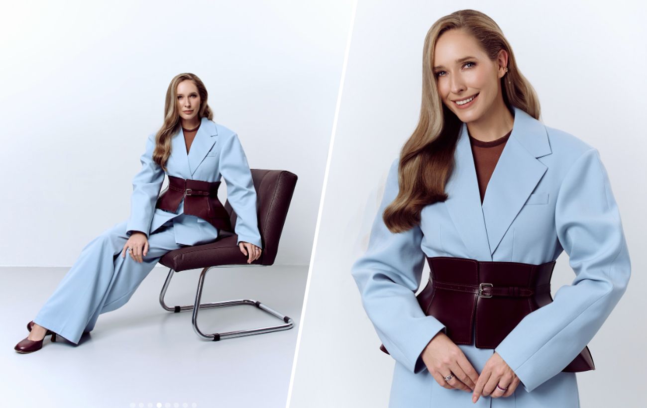 Катя Осадча показала головне модне поєднання сезону: небесний і бургунді