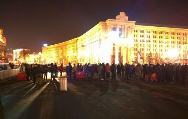 Милиция проводит расследование по факту перекрытия Крещатика группой лиц в масках