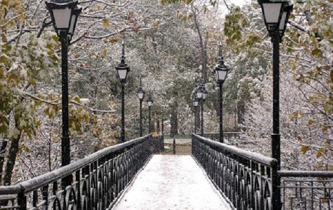 В Киеве выпал первый снег
