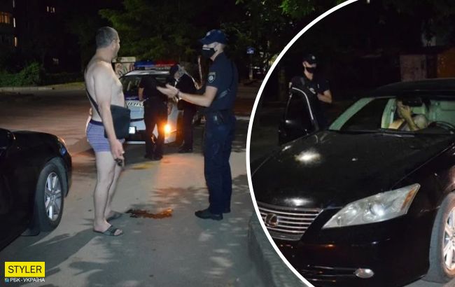 П'яний водій на Lexus протаранив супермаркет: тікав від поліції в трусах (відео)