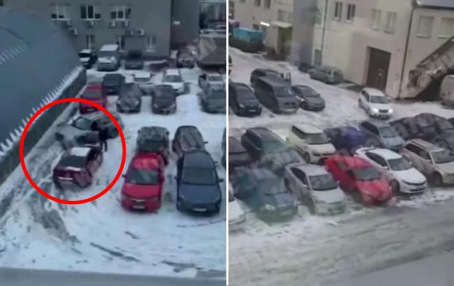 В Киеве водитель впечатлил других автомобилистов странным поступком на парковке: возмутительное видео