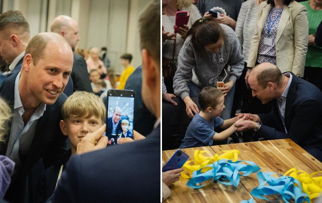 "Остаются такими положительными": принц Уильям неожиданно посетил украинских беженцев в Польше (фото)